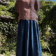藍と柿渋重ね染めスカート22091の画像