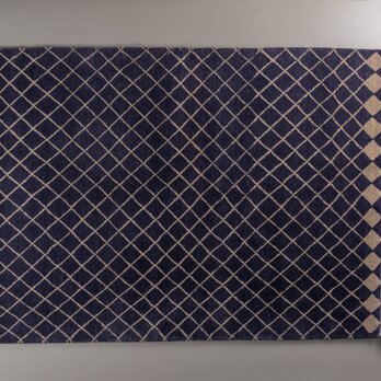 【送料無料】手織りラグ　1804　ダイヤ・ブルーの画像