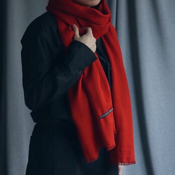 TENCEL DOUBLE GAUZE SOLID STOLE-redの画像