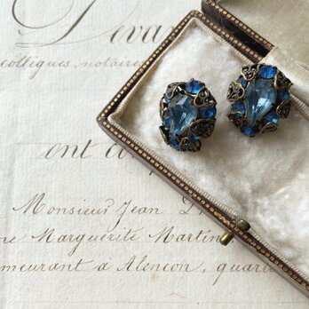 Blue and decorative earringsの画像