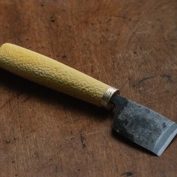 革包丁　右利き用　黄楊　御蔵島　レザークラフトナイフの画像