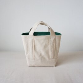 TOTE BAG -bicolor- (S) / ecru × greenの画像