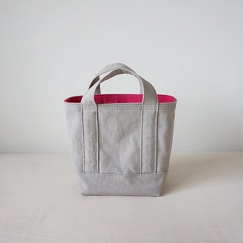 TOTE BAG -bicolor- (S) / lightgray × pinkの画像