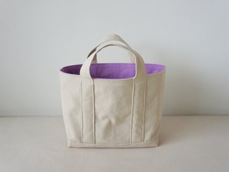 TOTE BAG -bicolor- (M) / ecru × lilacの画像