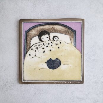 ARABIA  / Helja / ウォールプレート Sisarukset nukkumassa陶板 No.4914の画像